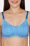 Rosaline Everyday Double Layered Non Wired 3/4Th Coverage T-Shirt Bra -Blue Botaic Pt — thumbnail 4